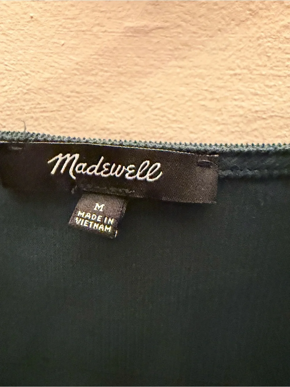 Madewell‎ Corduroy Faux Wrap Button Front Top Forest Green Long Sleeve Blouse M
